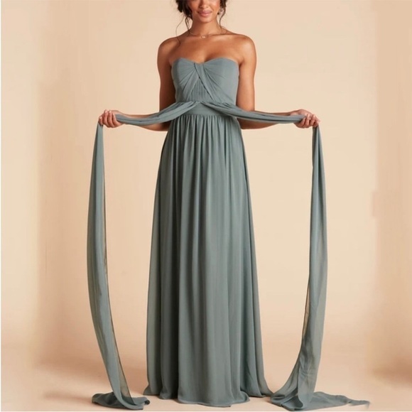 Birdy Grey Sea Glass Grace Bridesmaid Convertible Chiffon Dress - Picture 8 of 15
